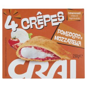 Crai Crêpes Pomodoro e Mozzarella Surgelate 4 Pezzi 250g