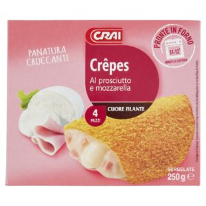 Crai Crêpes Prosciutto Cotto e Mozzarella Surgelate 4 Pezzi 250g