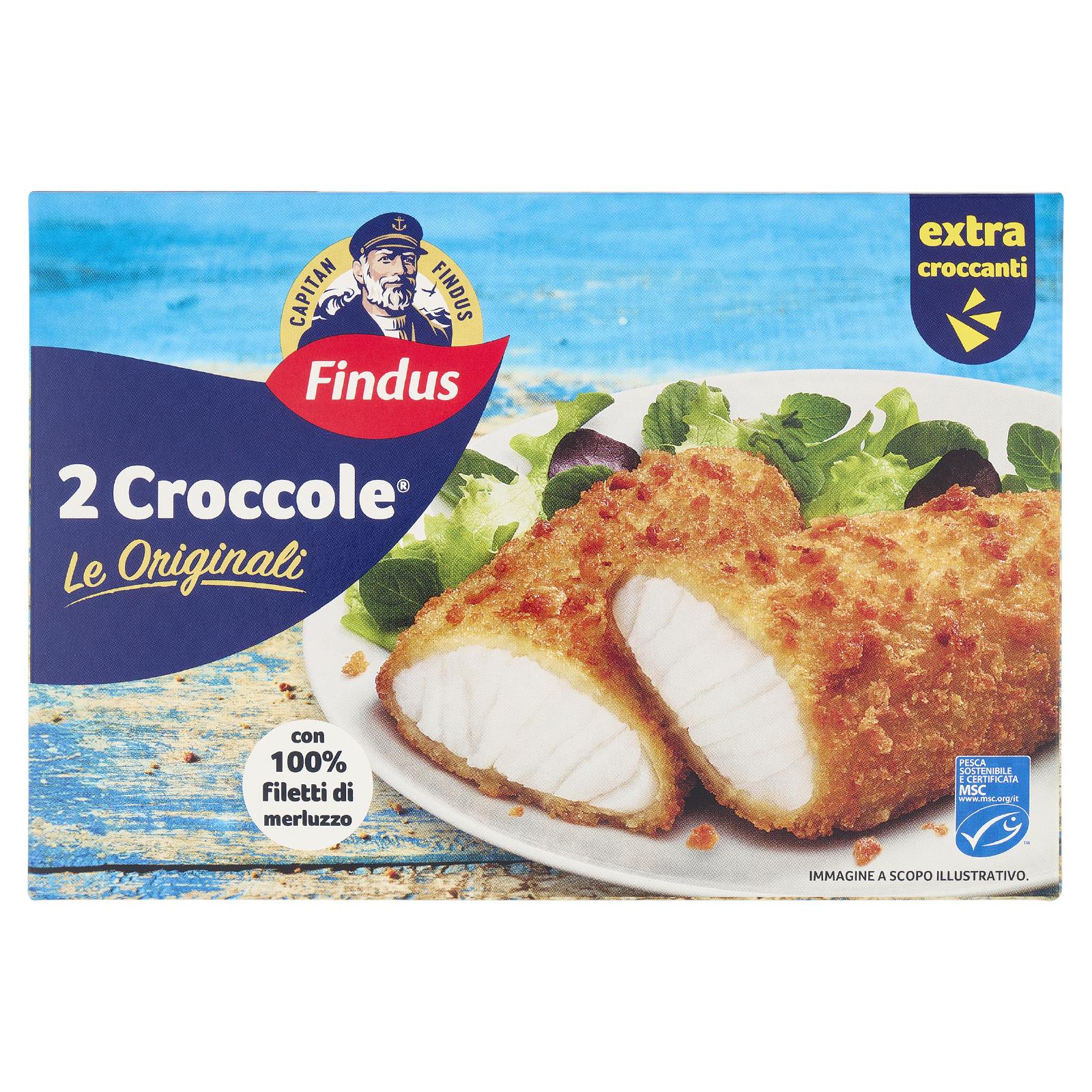 Capitan Findus Croccole Le Originali con 100% Filetti di Merluzzo Surgelate 2 Pezzi 216g