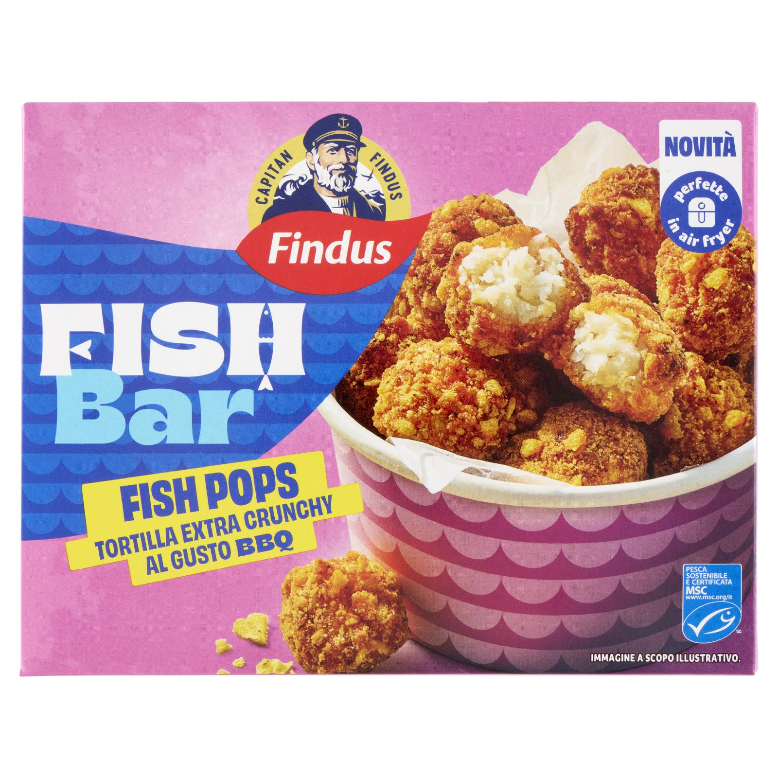 Capitan Findus Fish Bar Fish Pops Tortilla Extra Crunchy al Gusto BBQ Surgelati 230g