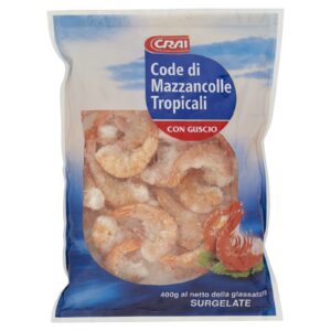 Crai Code di Mazzancolle Tropicali con Guscio Surgelate 400g