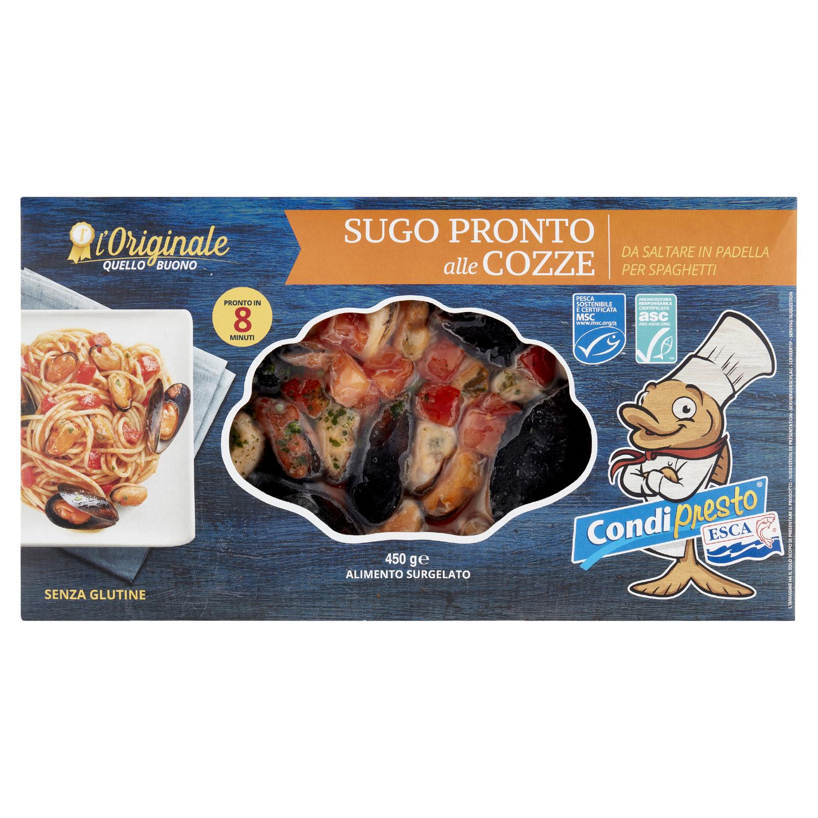 Esca Condipresto Sugo Pronto alle Cozze Surgelato Senza Glutine 450g
