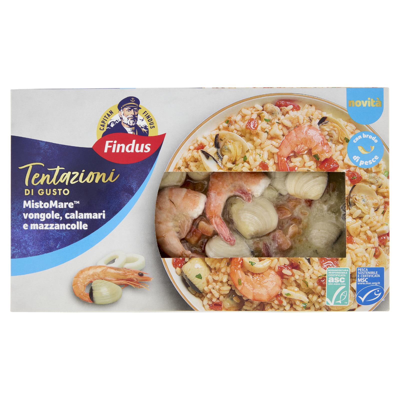 Findus Tentazioni di Gusto MistoMare Vongole, Calamari e Mazzancolle Surgelato Senza Glutine 400g